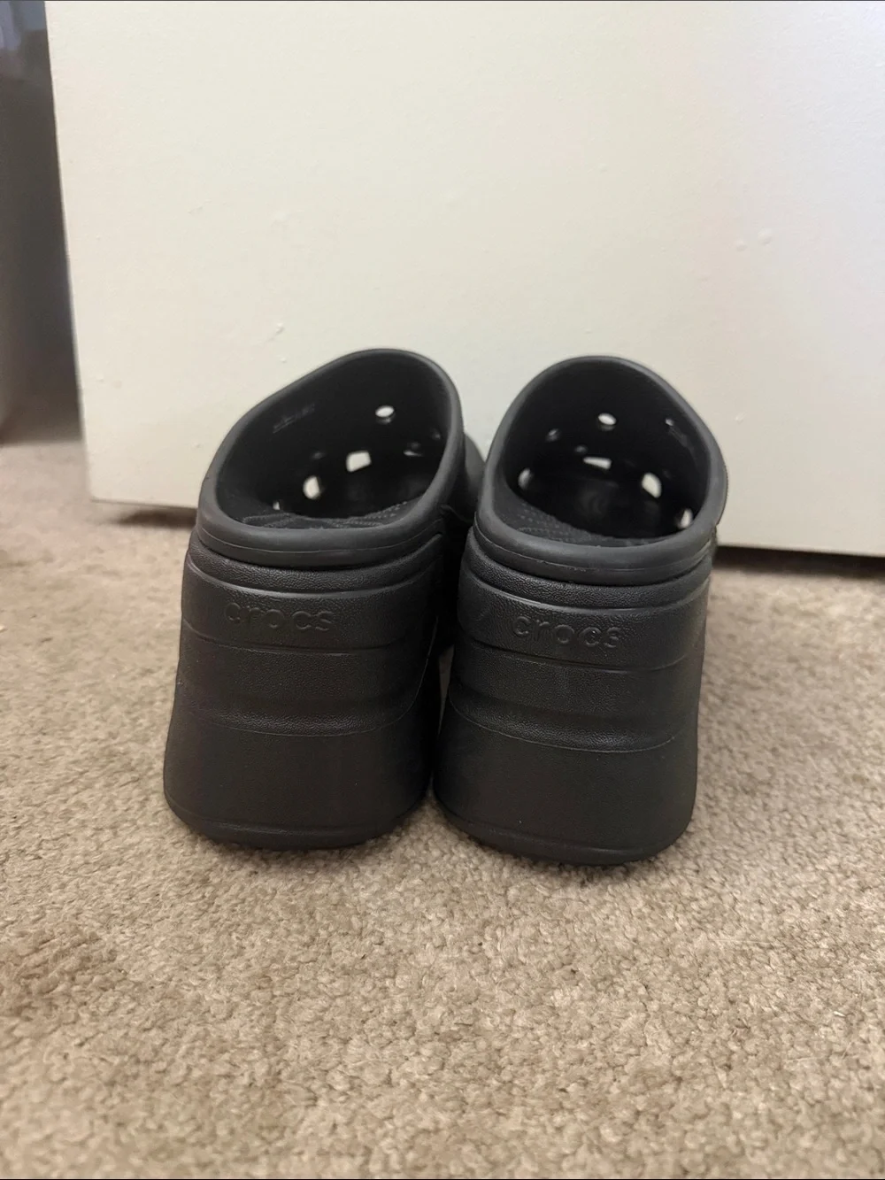 CROCS Black Platform Clog Heels